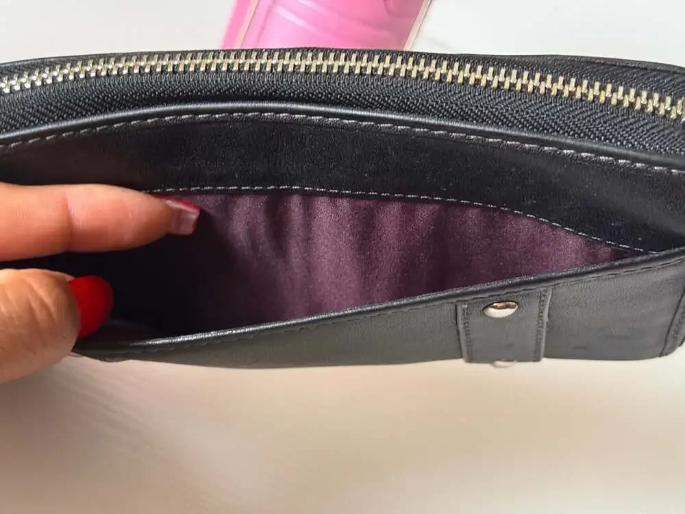 Gorgeous Vintage Coach Long Wallet Zip-Around Double Belt Brown & Silver 8